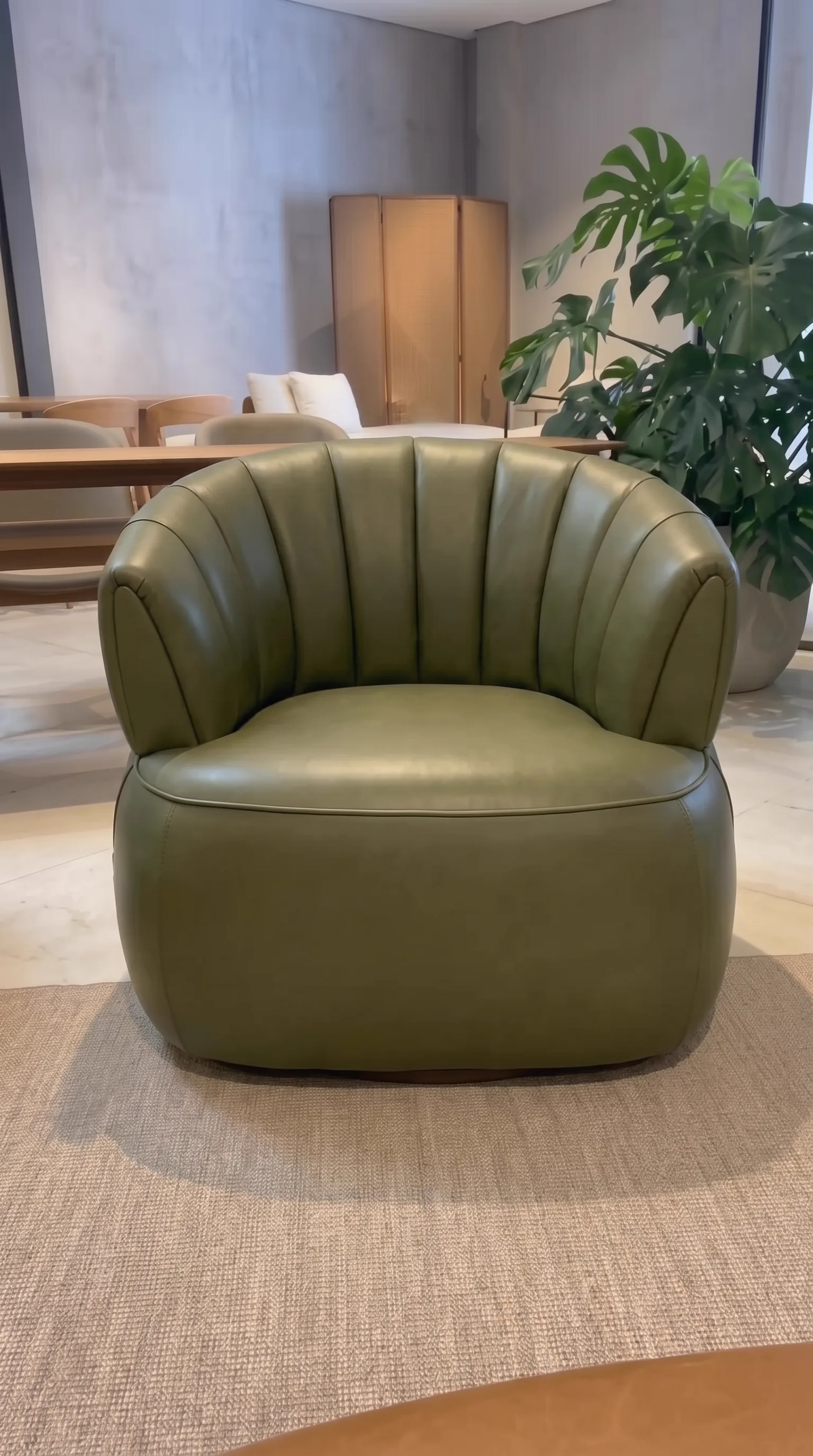 Cognac leather sofa after recolour and conditioning